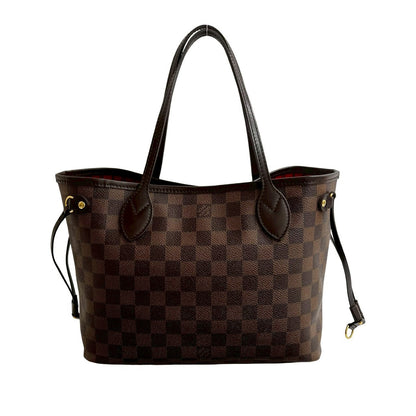 Louis Vuitton Tote Bag Leather Brown Damier Never Full Pm