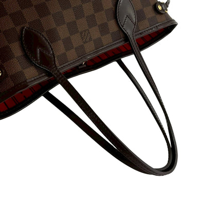 Louis Vuitton Tote Bag Leather Brown Damier Never Full Pm