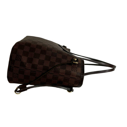 Louis Vuitton Tote Bag Leather Brown Damier Never Full Pm