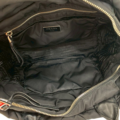 Prada Shoulder Bag Nylon Black Re-Nylon Small Padded Tote