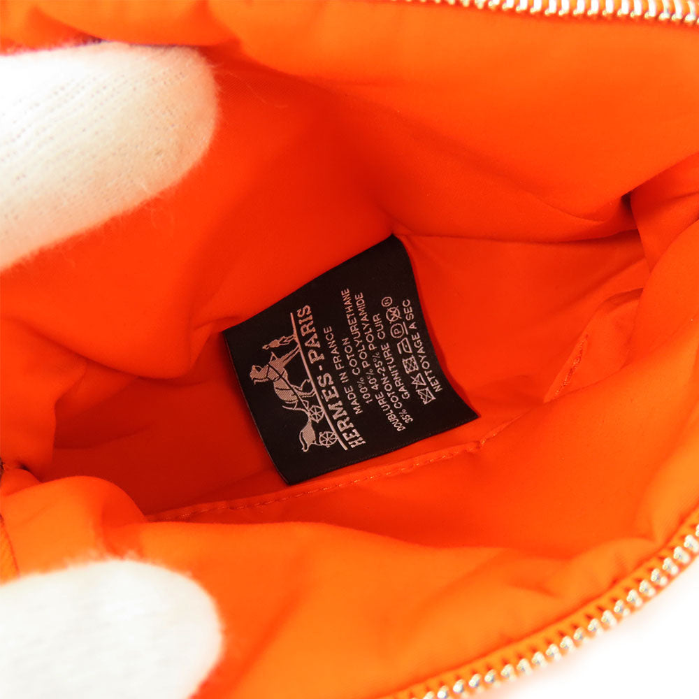Hermes Pouch Cotton Orange Bored Pouch Mini Mini Women