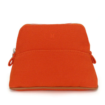 Hermes Pouch Cotton Orange Bored Pouch Mini Mini Women