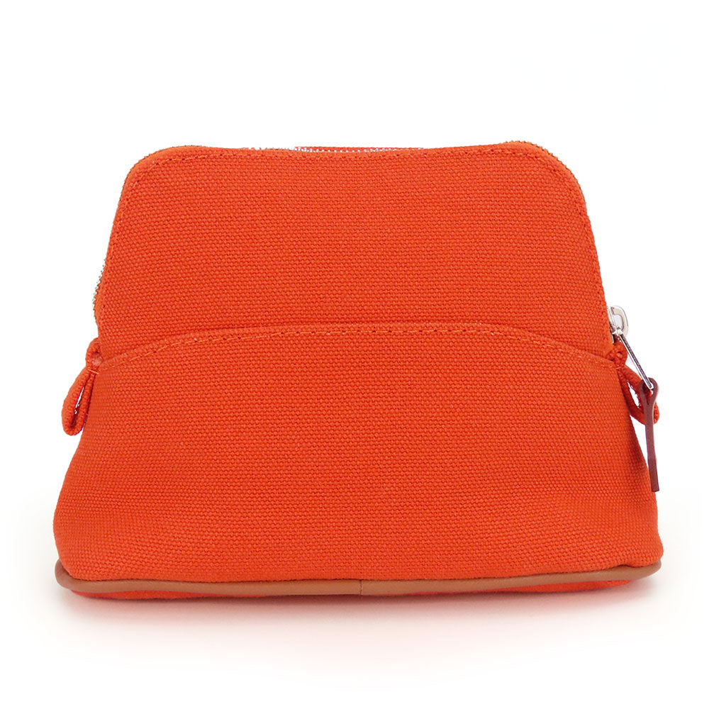 Hermes Pouch Cotton Orange Bored Pouch Mini Mini Women