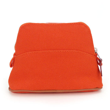Hermes Pouch Cotton Orange Bored Pouch Mini Mini Women