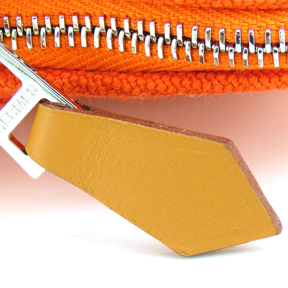 Hermes Pouch Cotton Orange Bored Pouch Mini Mini Women