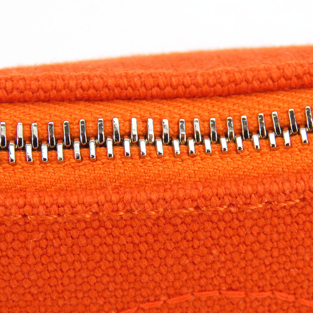 Hermes Pouch Cotton Orange Bored Pouch Mini Mini Women