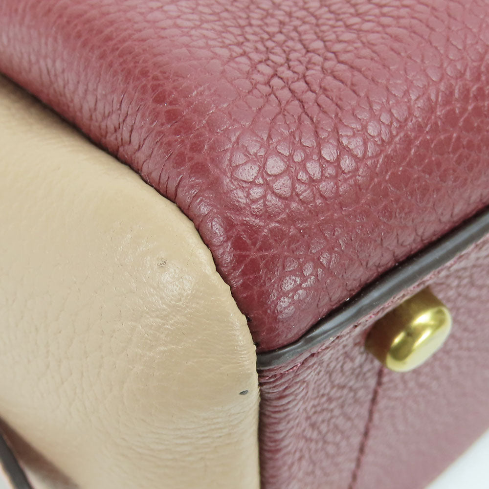 Coach Handbag 5208 Leather Wine-Red Women