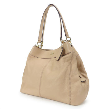Coach Tote Bag F57545 Leather Beige Women