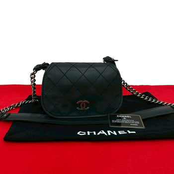 Chanel Shoulder Bag Leather Black