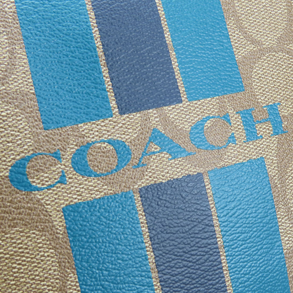 Coach Tote Bag F38405 Leather, Pvc Coated Canvas Brown Varsity Stripes Women