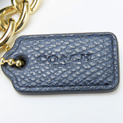 Coach Shoulder Bag F53140 Leather Navy Studs Women