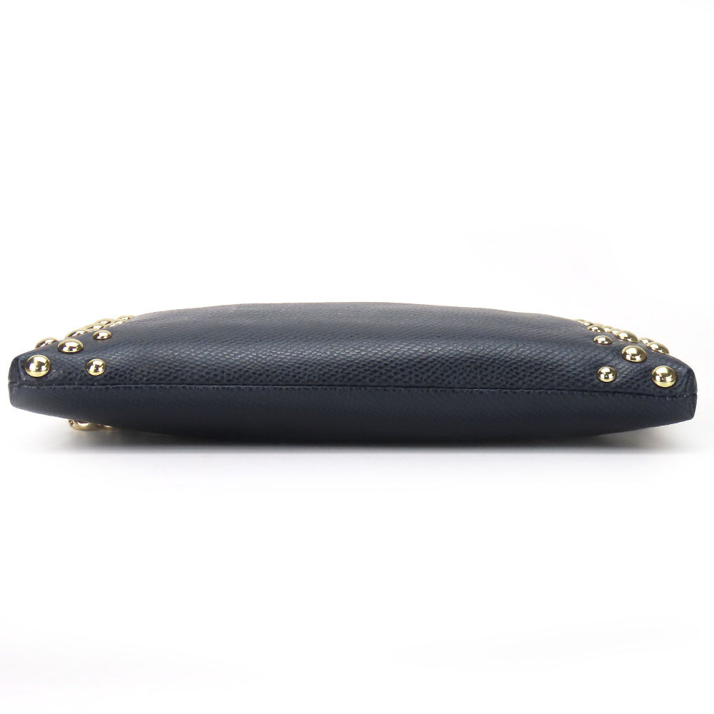 Coach Shoulder Bag F53140 Leather Navy Studs Women