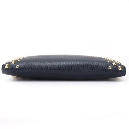 Coach Shoulder Bag F53140 Leather Navy Studs Women