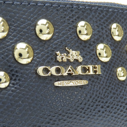 Coach Shoulder Bag F53140 Leather Navy Studs Women