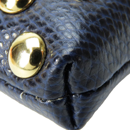 Coach Shoulder Bag F53140 Leather Navy Studs Women