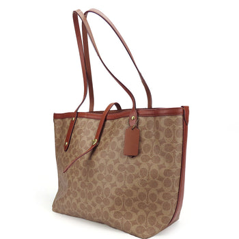 Coach Tote Bag 32714 Leather, Pvc Beige Women