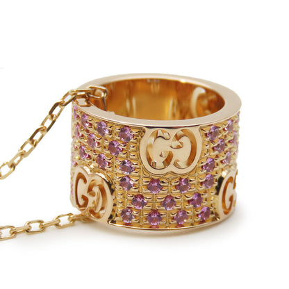 Gucci Necklace K18 Pink Gold, Pink Sapphire Pink Gold Star Dust Icon Women