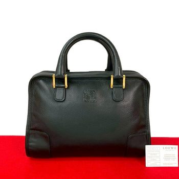 Loewe Handbag Leather Black Amazona 28