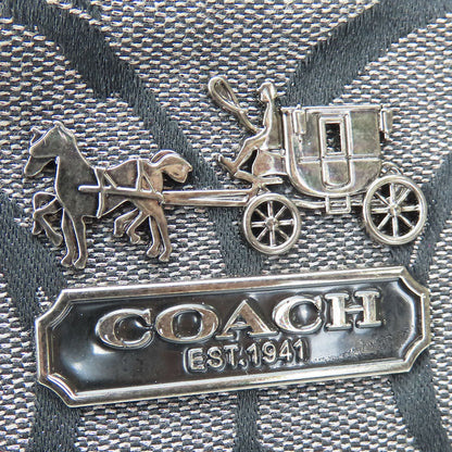 Coach Handbag 15940 Canvas, Leather, Sequins Black Op Art Madison Women