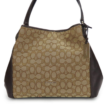 Coach Tote Bag 36466 Canvas, Leather Brown Signature Women