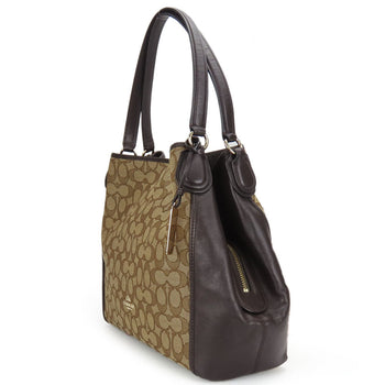 Coach Tote Bag 36466 Canvas, Leather Brown Signature Women
