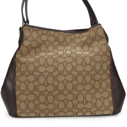 Coach Tote Bag 36466 Canvas, Leather Brown Signature Women