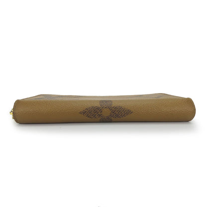 Louis Vuitton Long Wallet Purse M69353 Monogram Reverse Brown Zippy Wallet Unisex(Unisex)