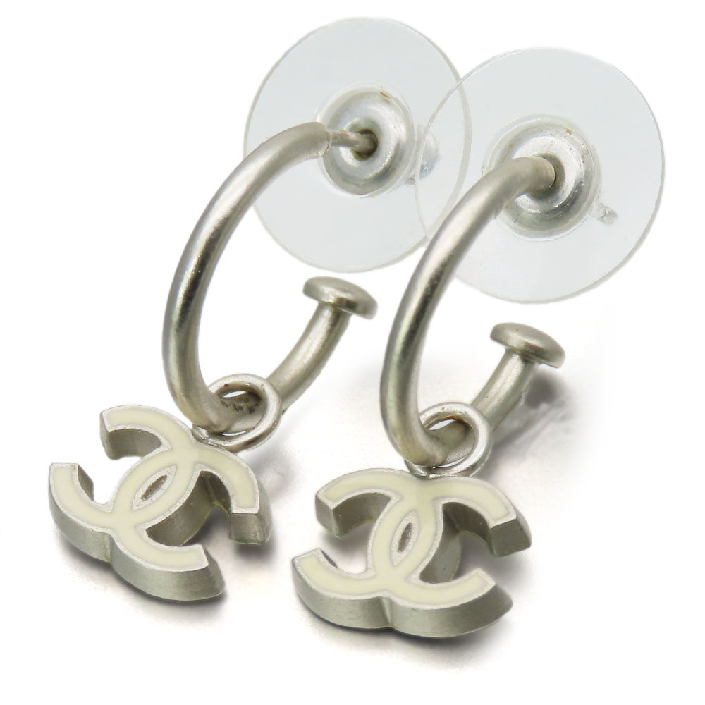 Chanel Pierce Metal White Coco Mark Women