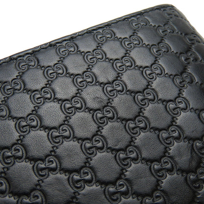 Gucci Bifold Wallet 333042 Sima Leather Black Micro Gg Mens