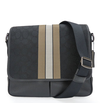Coach Shoulder Bag C6583 Canvas, Leather Black Mens