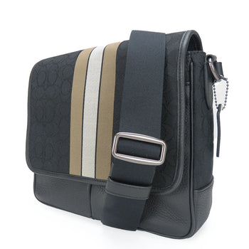 Coach Shoulder Bag C6583 Canvas, Leather Black Mens