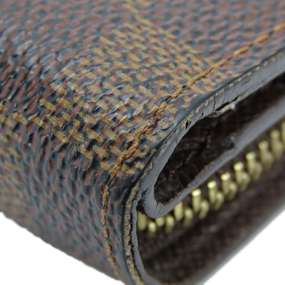 Louis Vuitton Bifold Wallet N61668 Damier Brown Compact Zip Women