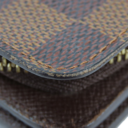 Louis Vuitton Bifold Wallet N61668 Damier Brown Compact Zip Women