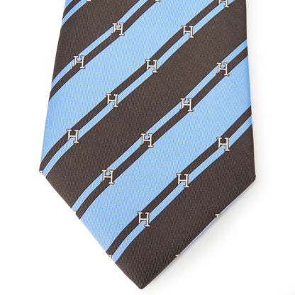 Hermes Tie Silk Blue Type Mens