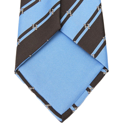 Hermes Tie Silk Blue Type Mens