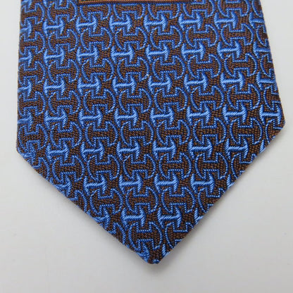 Hermes Tie Silk Blue Mens