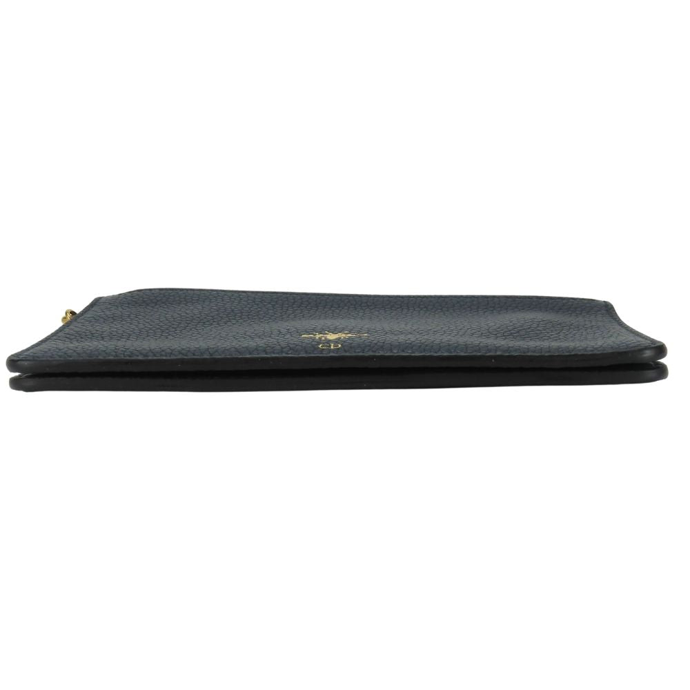 Christian Dior Pouch Leather Navy Type Women