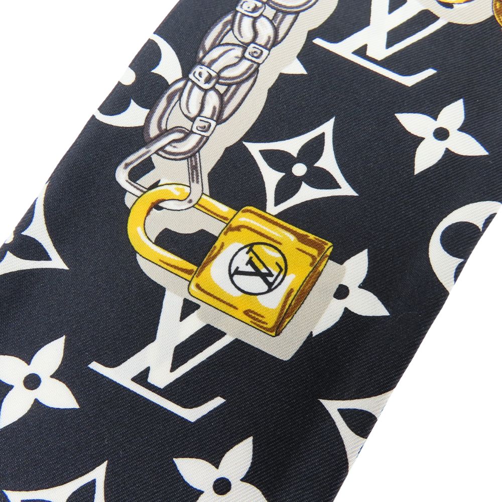 Louis Vuitton Scarf M78656 Silk Noir Bando Monogram Confidential