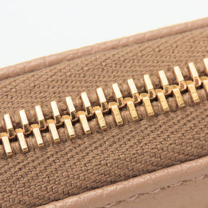 Miumiu Long Wallet Purse 5M0506 Leather Beige Zip Around Women