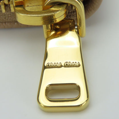 Miumiu Long Wallet Purse 5M0506 Leather Beige Zip Around Women