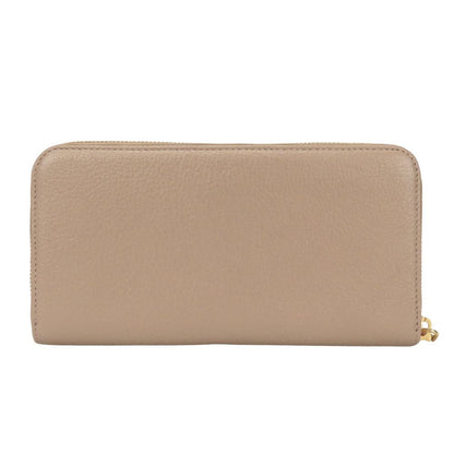 Miumiu Long Wallet Purse 5M0506 Leather Beige Zip Around Women