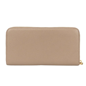 Miumiu Long Wallet Purse 5M0506 Leather Beige Zip Around Women