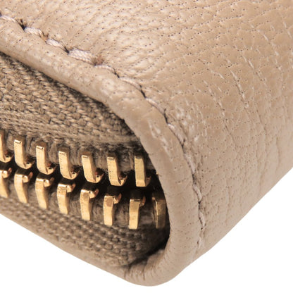 Miumiu Long Wallet Purse 5M0506 Leather Beige Zip Around Women