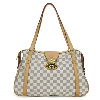 Louis Vuitton Tote Bag N42220 Damier Azur, Tanned Leather White Stresa Pm Women