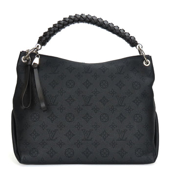 Louis Vuitton Shoulder Bag M56073 Monogram Mahina Black Beauvre Hobo Women