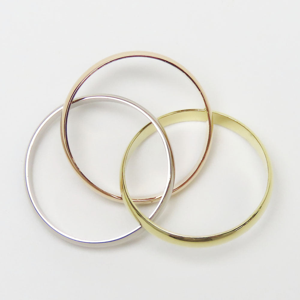 Cartier Ring K18 Yellow Gold, K18 Pink Gold, K18Wg Three Color Trinity Women