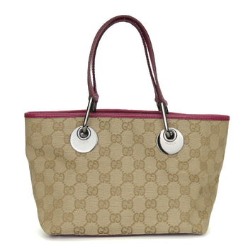 Gucci Handbag 120844 Gg Canvas, Leather Beige Women