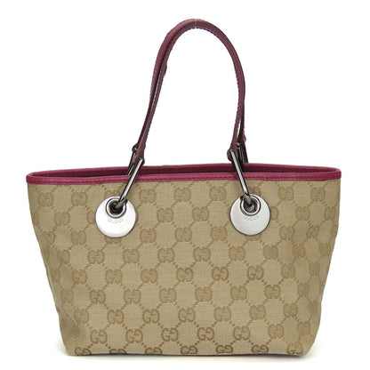 Gucci Handbag 120844 Gg Canvas, Leather Beige Women