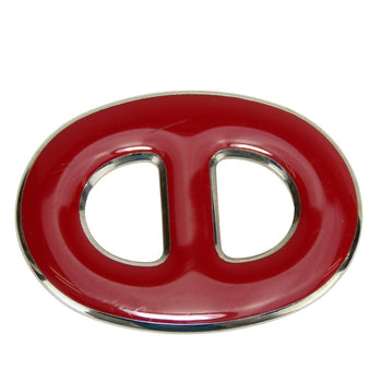 Hermes Scarf Ring Metal Red Women