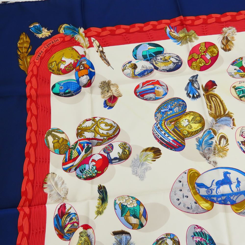 Hermes Scarf Silk Navy Couvee D'Hermes Carre90